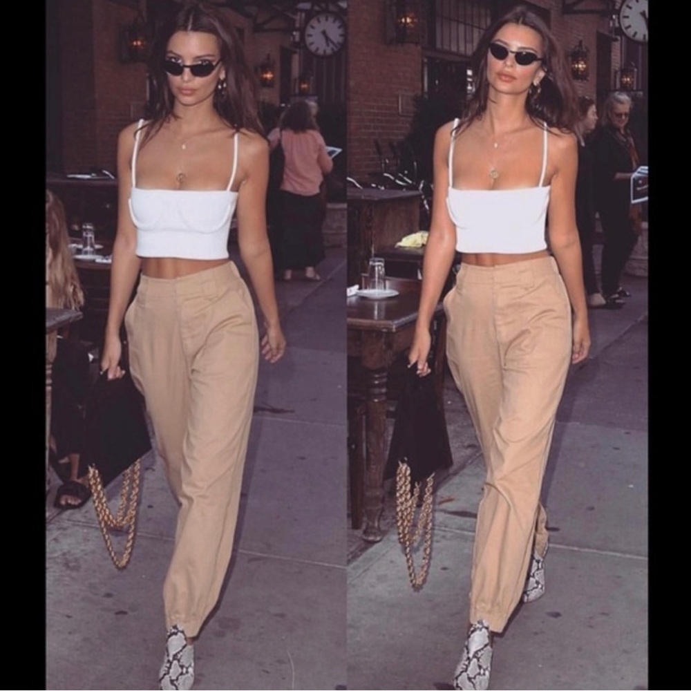 I.AM.GIA Cobain Pant as seen by Emily Ratajkowski size S beige high rise DR